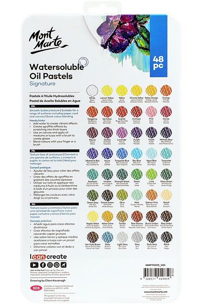 Mont Marte MM Water - 48 Pieces Oil Soluble Signature in Pastel Tin Box