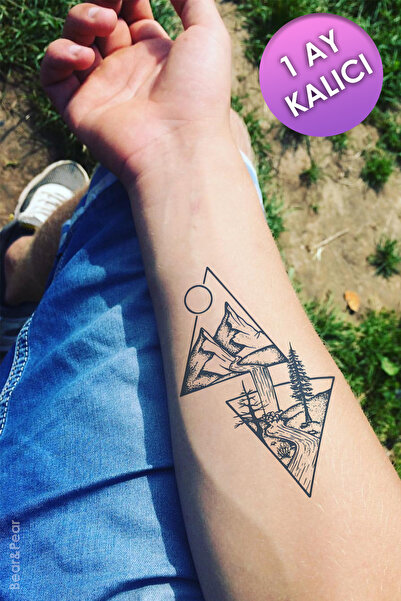 BP Tattoo 1 Ay Kalıcı Tattoo Gerçek Dövme Görünümlü Kampçı Manzara Dövmesi