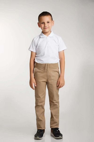 MİNİKO KİDS Boys and Girls School Canvas Trousers - Ribbed Waist Design