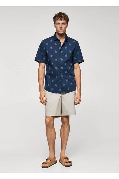 MANGO Man T-shirt z nadrukiem, wykonany w 100% z bawełny