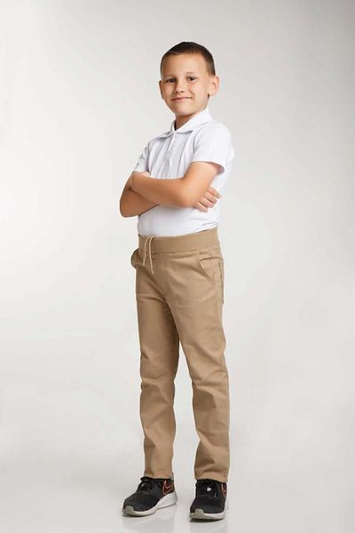 MİNİKO KİDS Boys and Girls School Canvas Trousers - Ribbed Waist Design