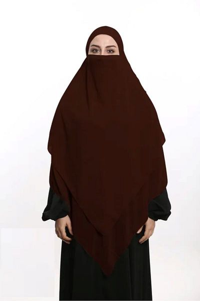 ZAHRANUR HİJAB Πρακτικό σουφλέ σιφόν 3 επιπέδων - Shawl/Hijab