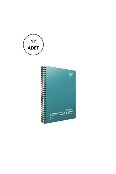 Gıpta Fresco A4 120 - 12 Pieces of Notebooks with Leaf Checked Spiral and Plastic Cover