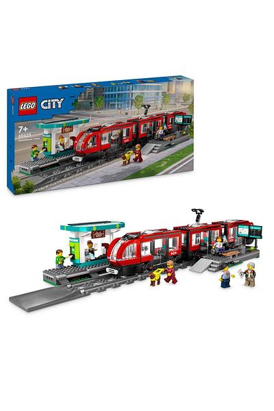 LEGO City City Center Trolley Station 60423 - Toy Train and Vehicle Enthusiast, Age 7 and Up