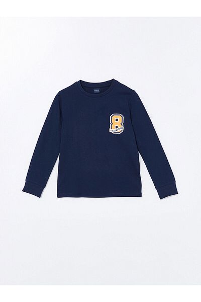 LC Waikiki Boy - Crew Neck and Printed Long Sleeve T-Shirt