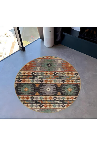 Rugs Modern Halı Multicolored Ethnic Motif Traditional Patterned Round Woven ...