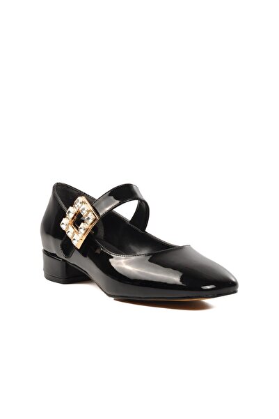 AYAKMOD 312247   Pantofi cu toc de damă din piele lăcuită neagră