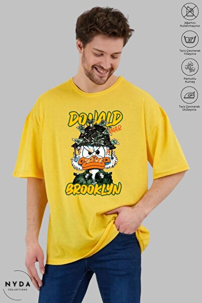 Nyda Collections Donald Brooklyn majica sa printom, unisex, pamučna, prevelik...
