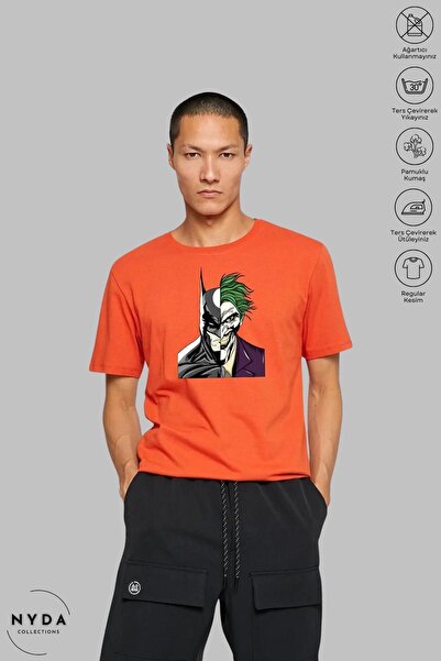 Nyda Collections Ανδρικό βαμβακερό μπλουζάκι oversized - με στάμπα Batman και...