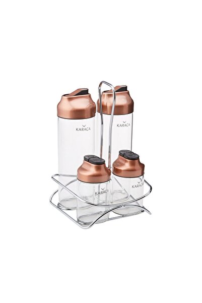 Karaca Dimple Cooper 5 Piece Glass Salad Set