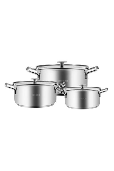 Karaca Alaz 6 Piece Steel Midi Cookware Set