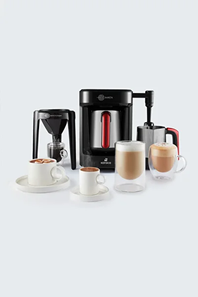 Karaca Hatir Barista Steel Cappuccino And Turkish Coffee Machine Imperial Red