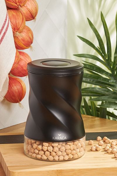 Karaca Tottori Black Vacuum Jar - S Storage Container