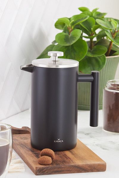 Karaca Double Wall Matte Black French Press 1000 ml
