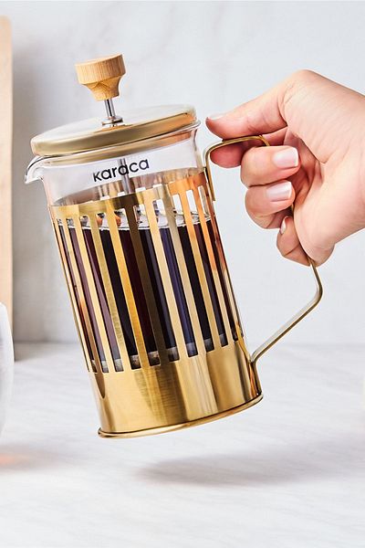 Karaca 600 ml French Press Stripe Borosilicate Glass
