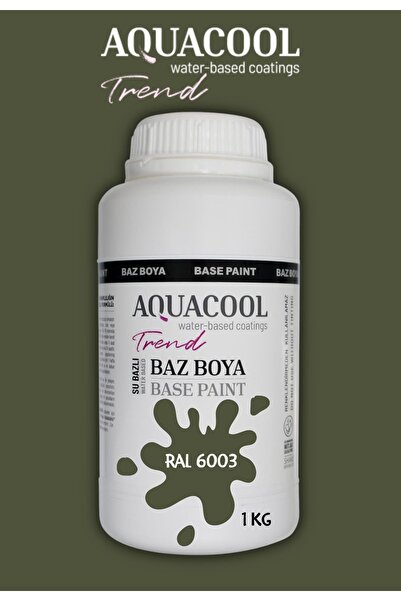 Aquacool Trend Akrilik Hobi Boya 1 Kg Su Bazlı Hibrit Dönüşüm Boyası Ral 6003 Zeytin Yeşili