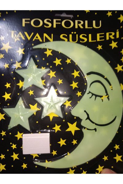 HANK TİCARET Phosphorescent Ceiling Ornaments Moon and 3 Stars