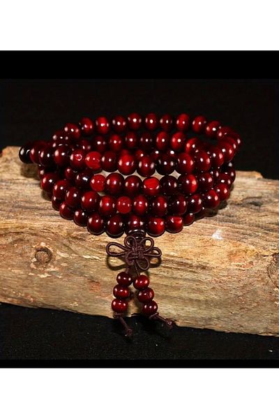 PİRAMİGO Buddhism 108 Piece Mala Sandalwood Bracelet/Necklace