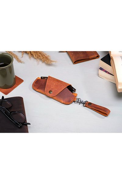 Ban Store Camel Leather Glasses Case - Custom Made
