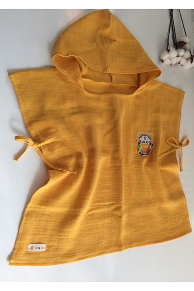 GÜNEŞ KİDS Double Layer Muslin Chain, Hooded Baby & Kids Poncho
