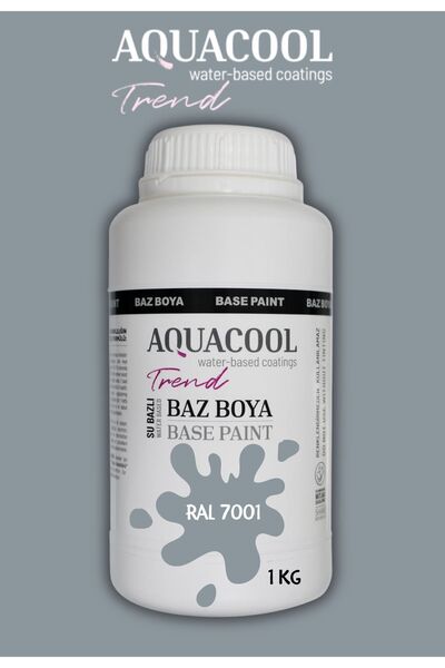 Aquacool Akrilik Hobi Boya 1 Kg Su Bazlı Hibrit Dönüşüm Boyası Ral 7001 Gümüş Gri