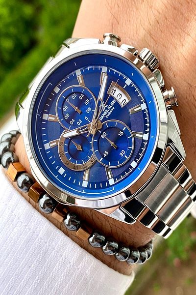 Daniel Klein New Season Stainless Steel Cord Men's Wrist Watch+Bracelet