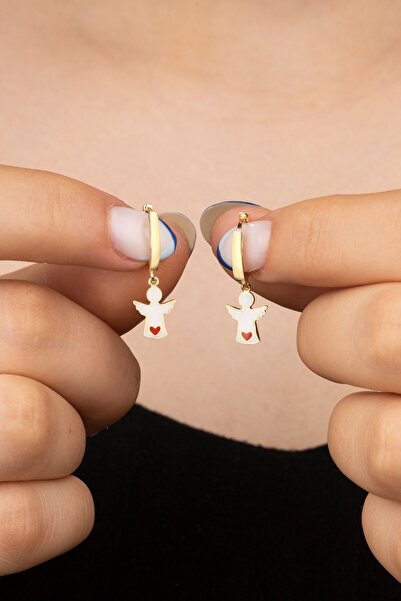 Silvano Jewelry 925 Ayar Rose Mineli Melek Gümüş Küpe