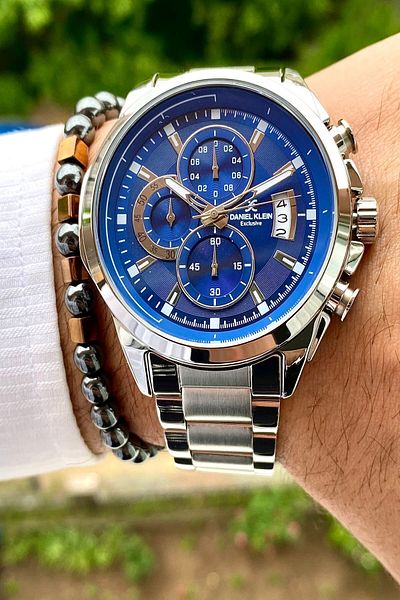 Daniel Klein New Season Stainless Steel Cord Men's Wrist Watch+Bracelet