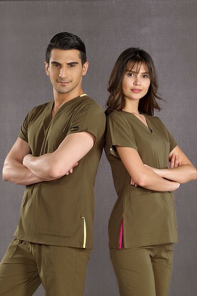 ÇİZGİ MEDİKAL Χειρουργικό κοστούμι Dr. Greys Model Lycra Khaki Color |   Νοσοκόμα Τζέρσεϊ