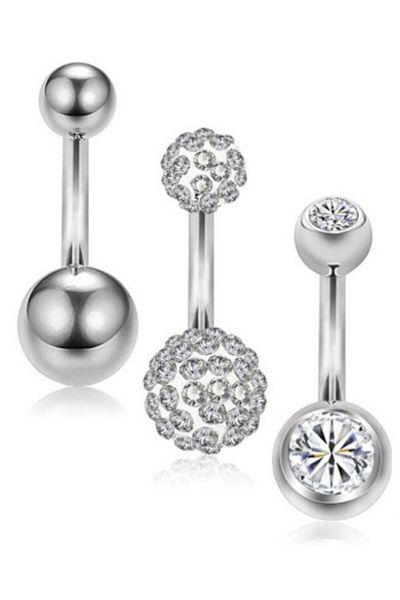AyçaSilver 3 of Belly Piercing Set