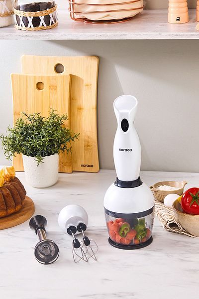 Karaca Pro-Midi Plus 3-Piece Blender Set Pearl White 1000w