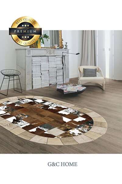 G&C HOME deri görünümlü dijital baskılı yıkanabilir salon mutfak koridor ofis...