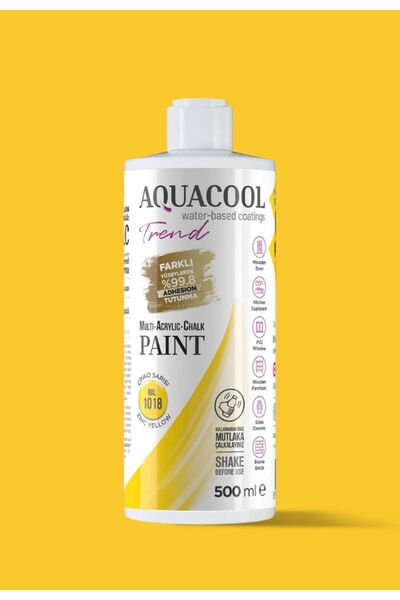 Aquacool Trend Akrilik Hobi Boya 500 ml Su Bazlı Hibrit Dönüşüm Boyası Ral 10...