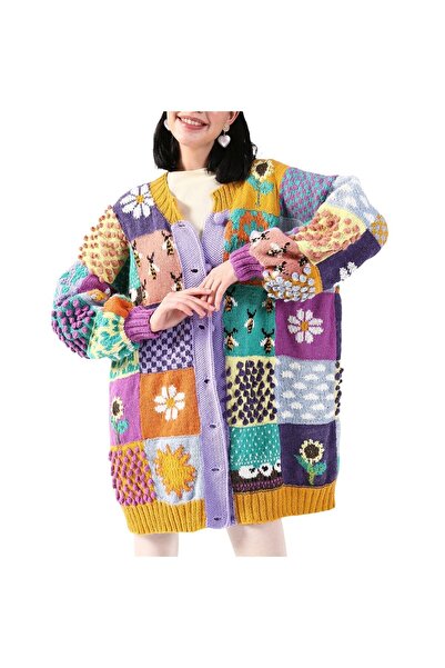 Flux Design Factory El Örgüsü Uzun Yün Hırka