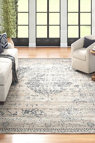 G&C HOME Vintage Dijital Baskı Yıkanabilir Kaymaz Taban Salon Mutfak Balkon H...