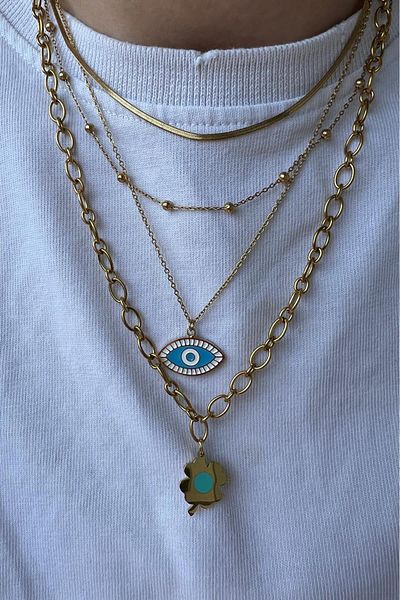 BUNNY Steel Dort Leafed Conface Necklace