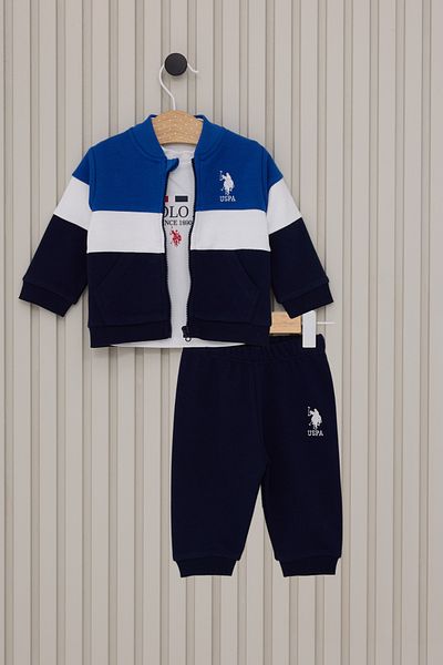 U.S. Polo Assn. Baby Boy Blue 3-Piece Set