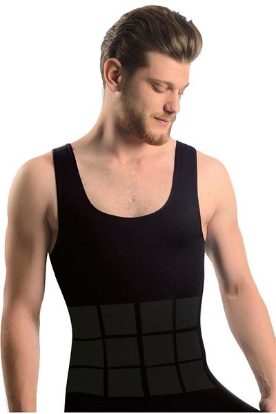 Momslab Men's Black Seamless Body Strengthening Seamless Corset