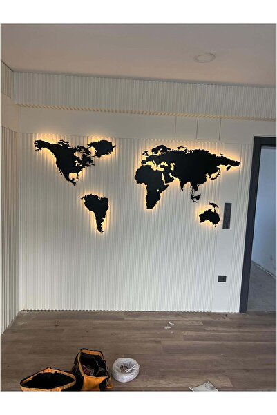 sc sonsesconcept Metal Dünya Haritası , Dekor, Ofis, Tablo, Metal Duvar Tablosu, Hediye, Dekorasyon,