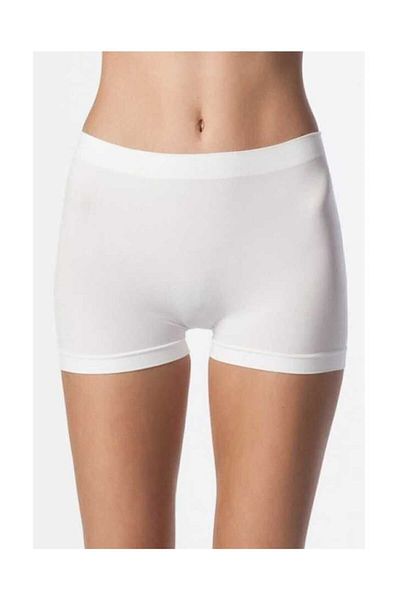 Momslab Women's White Taktel Seamless Boxer Shorts High Waist Panties (2 Pieces) 2007