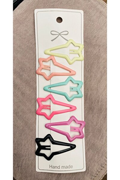 Zillyatelier مشبك جانبي على شكل نجمة ملونة - مجموعة من 6 قطع