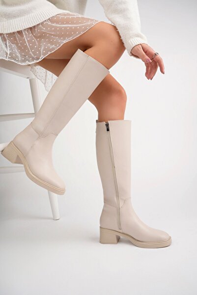 meyra'nın ayakkabıları Γυναικείες μπότες Nude Color - Σχέδιο Blunt Toe