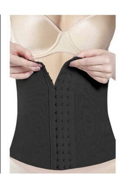 Momslab Women's Black Agraphed Mid-Calf Waist Corset 1114