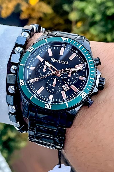 Ferrucci Original Brand Steel Men's Wrist Watch and Bracelet Gift
