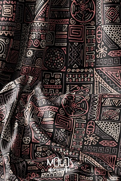 Moud's Hitit Figür 1 Desenli Dijital Baskılı Kumaş Süetimsi Doku En 155cm Kms-17