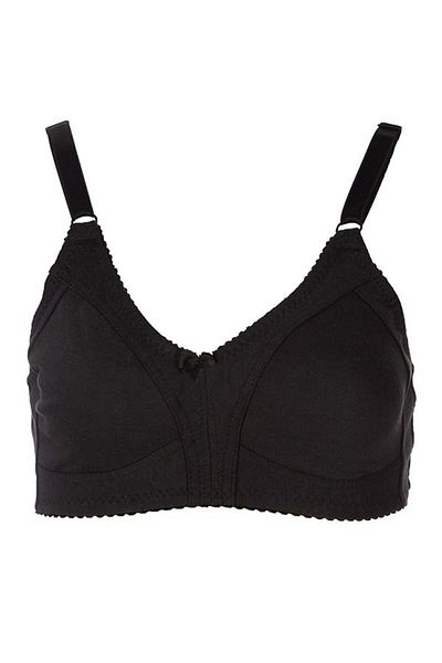 Momslab 351 Black Combed Cotton Strengthening Bra