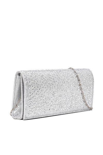 Sofia Baldi Silver Satin Women's Bag - Bıgnunu
