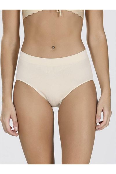 Momslab Women's Beige Seamless Flexible Slip Panties