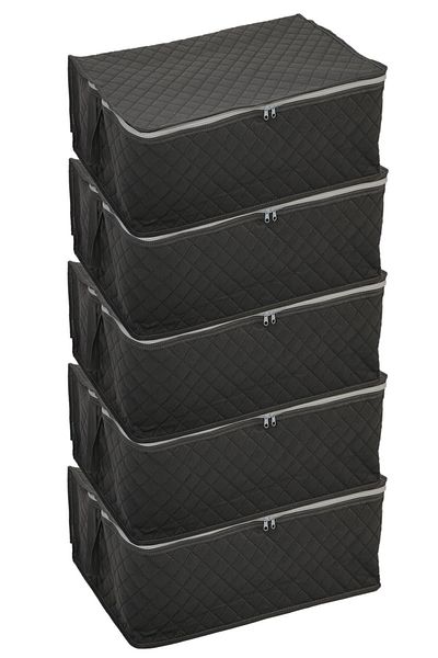 ADARYA HOME 5 Pieces Large Size Storage Bag 100x50x50 (GREY)