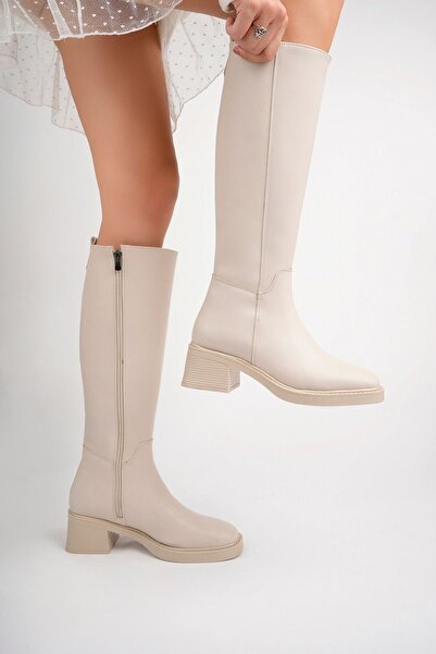 meyra'nın ayakkabıları Γυναικείες μπότες Nude Color - Σχέδιο Blunt Toe